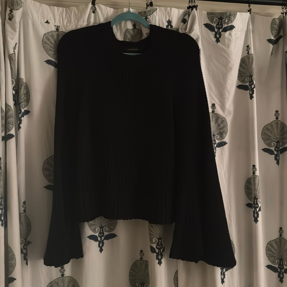 Black sweater with bell sleeves